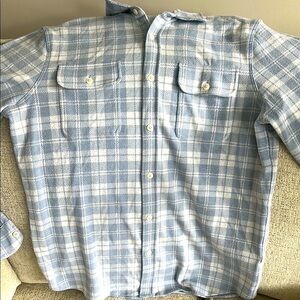Blue and White Plaid Men's Shirt